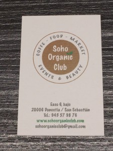 tarjeta de visita de Soho Organic Club